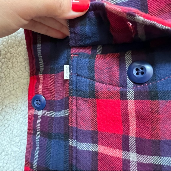 Levi's Sherpa Lined Flannel Jacket Coat - Picture 4 of 7
